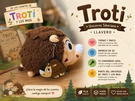 Troti – El Unicornio Siberiano - Llavero 3D