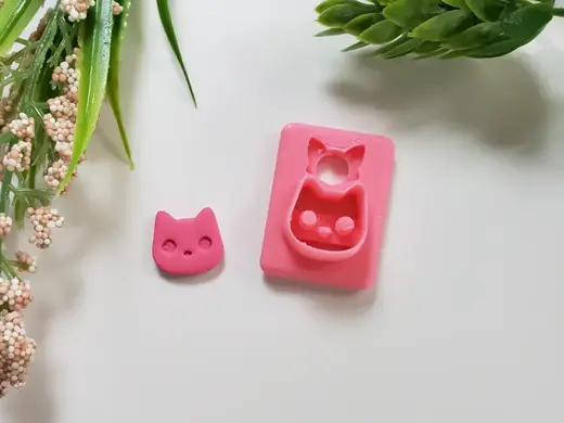 Cat Face Polymer Clay Earring Stud Cutter
