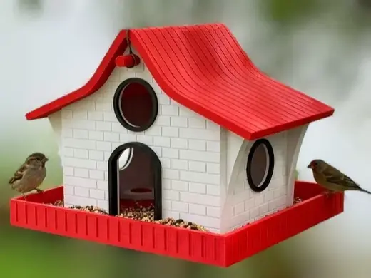 Bird Feeder: High-Detail Brick & Curve Design