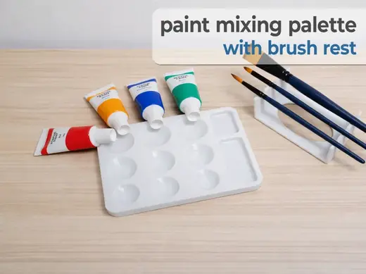 Farben Misch-Palette mit Pinselablage