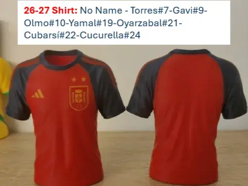 Spain World Champions 2026 Jersey 2 Stars Edition