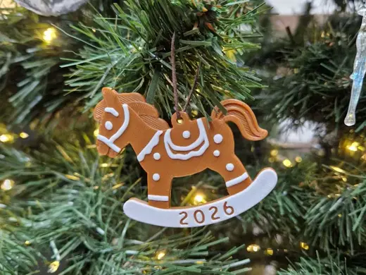 Gingerbread horse christmas tree ornament