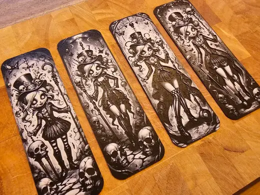 "Bookmark" Set of Gothic styled Girl