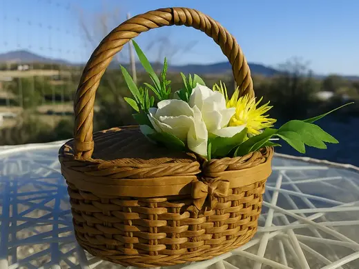 Wicker Picnic Basket Planter