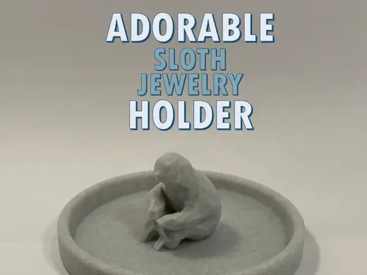 Low Poly Sloth Jewelry Holder (Remix)