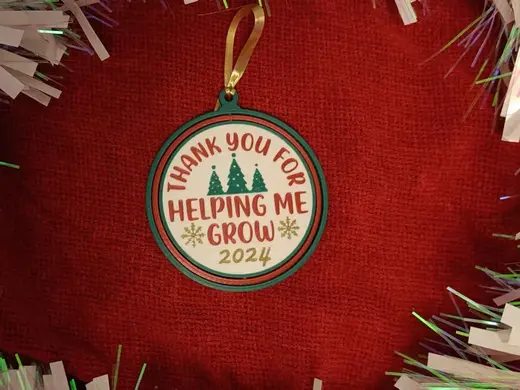 Teacher gift- Christmas ornament-thank you