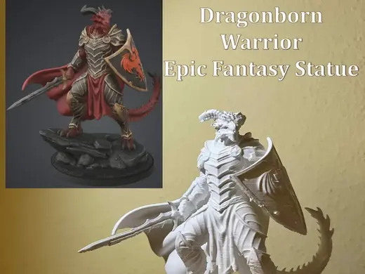 Dragonborn Warrior – Epic Fantasy Statue