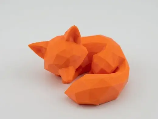 Low-Poly Sleeping Fox, Minimalist Desk Pet & Decor