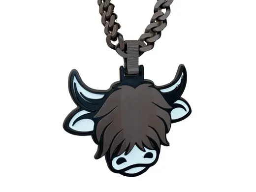 Highland Cow Articulated Chain Necklace Pendant