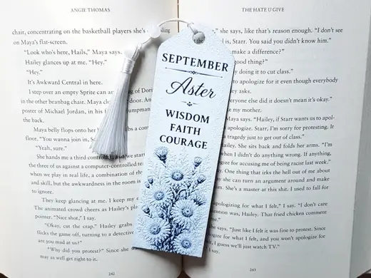 Bookmark, September Flower, Birth Month