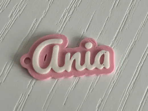 Ania - 3d printed name keychain personalized