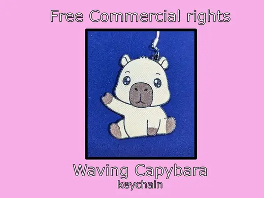 Waving Capybara keychain - Free Commercial Rights