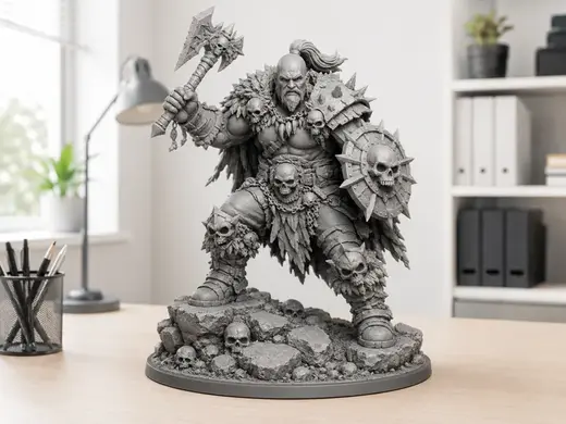 Savage Skull Warlord – Barbarian Warrior Miniature