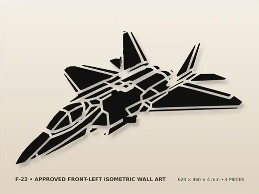 F-22 Raptor Isometric Wall Art – 4 Pieces