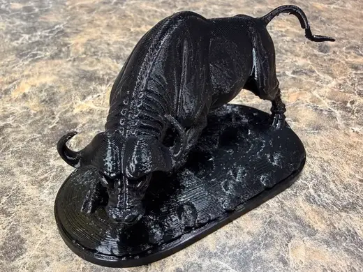 African Buffalo Charging Sculpture