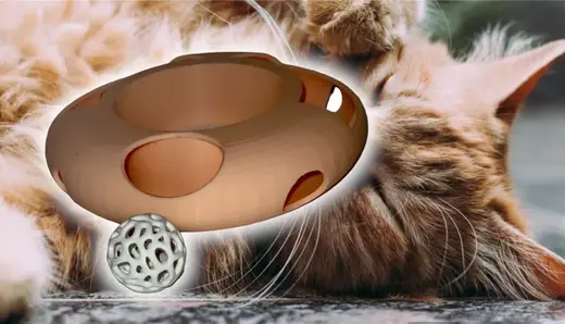 Cat Track Ball Toy Game 3D Printed Marble Run