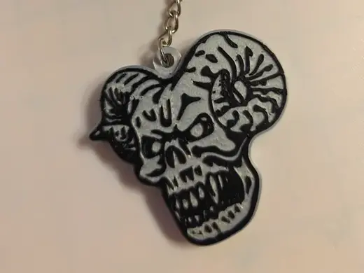 Pop Can Opener Keychain of a Demon Skull Design