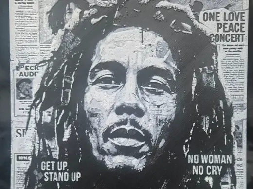 Bob Marley newspaper hueforge