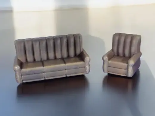 Miniature Sofa Couch and Armchair