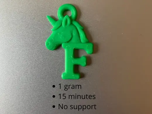 Pendant - Unicorn, Letter F