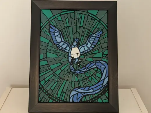 Stained Glass Articuno - 6x8 Hueforge - Pokemon