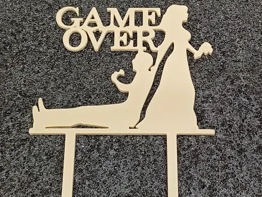 Game Over – Cake Topper per Torta a Tema Gaming