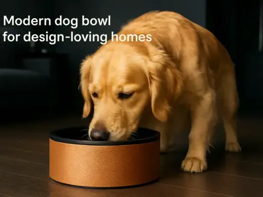 Modern designer dog bowl with anti-slip TPU base