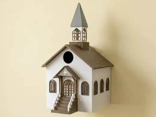 3D Printed Classic Country Church-Birdhouse