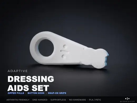 Adaptive Dressing Aids Set (Zipper, Button Hook)