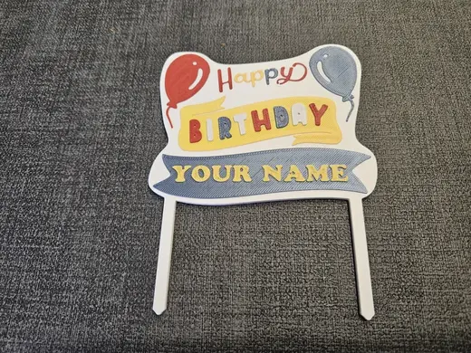 Caketopper Happy Birthday personalized
