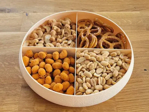4-Fächer Snackschale / Teller mit Fächern