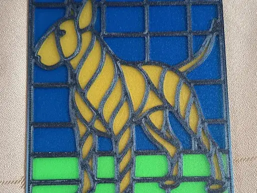 Dog - stained glass, picture