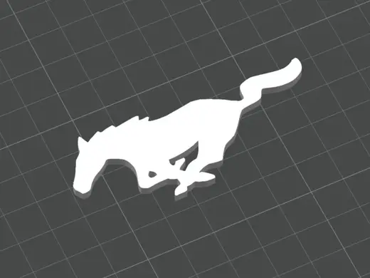 Ford Mustang Logo - No Text (3D Printed)