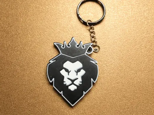 lion design with crow keychain