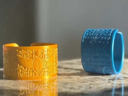 Egyptian Scarab Bangle Bracelet - 3D Print Jewelry