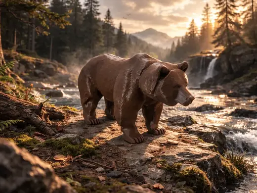 Braunbär – Realistische Tierfigur als 3D-Modell