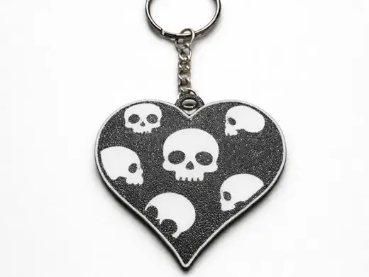 skull heart keychain