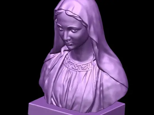 Busto della Vergine Maria – Scultura 3D Sacra