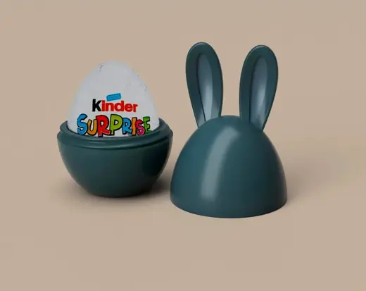 Easter egg kinder container, no supports