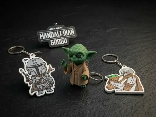 Kit Chaveiro Mandalorian Grogu Baby Yoda Clicker