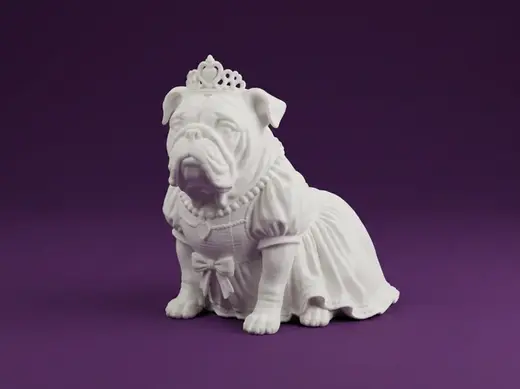 Princess Bulldog 3D Model