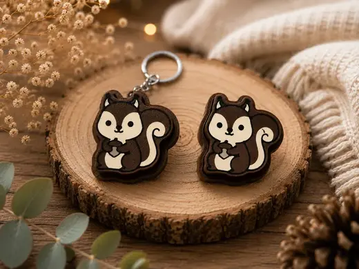 Cute Squirrel Fidget Clicker / Key Chain