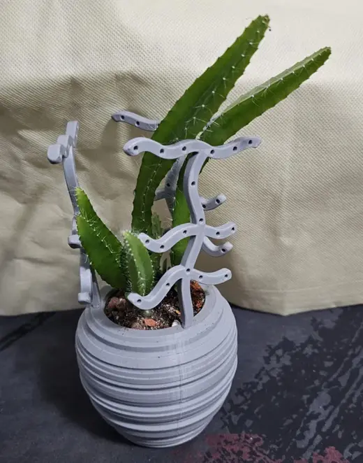 Flower pot with support trees