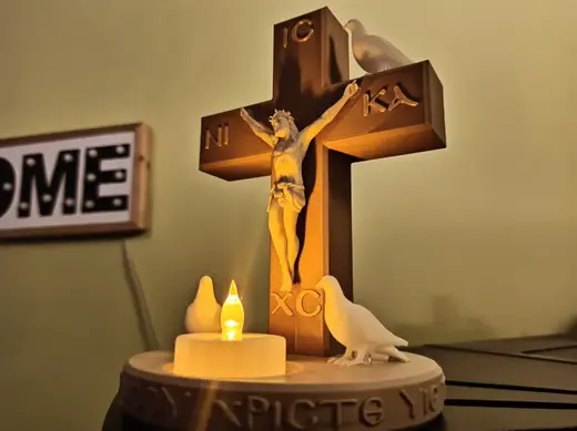 Jesus Christ cross tealight