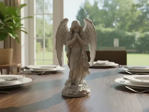 A female statue with wings