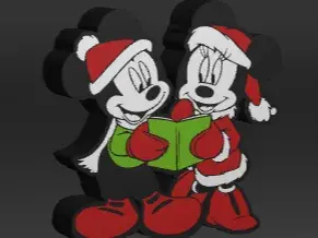 boite lumineuse minnie et mickey de Noel