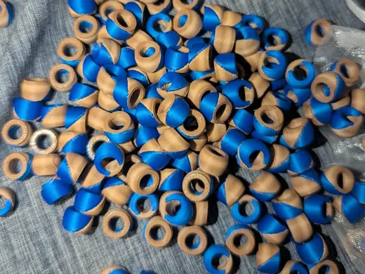 Two tone Diagonal Pony Beads 6mmx9mm