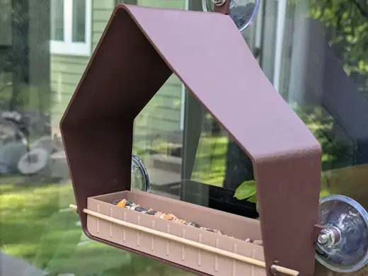Modern Minimalist Gabled Home Window Bird Feeder