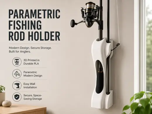 Parametric Wallmounted Fish Rod Holder