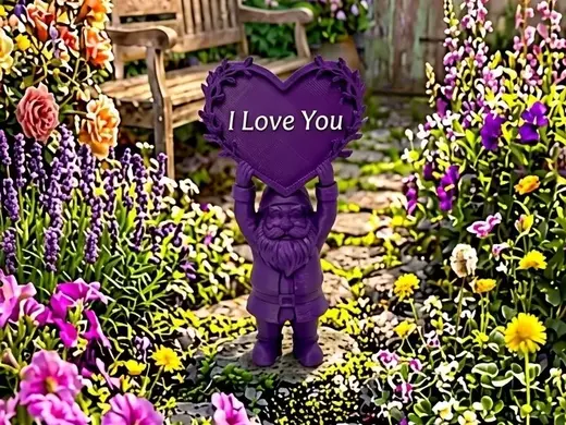 "I Love You" Gnome / Dwarf with Heart